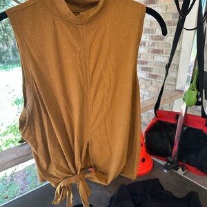 lululemon athletica Brown Tie-Front Muscle Tee